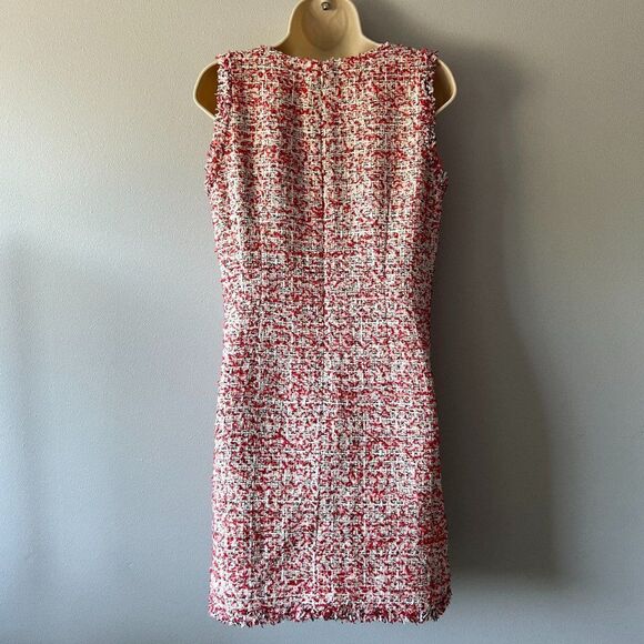 Ann Taylor Textured Tweed Fringe Shift Dress Size 6 - Picture 3 of 7